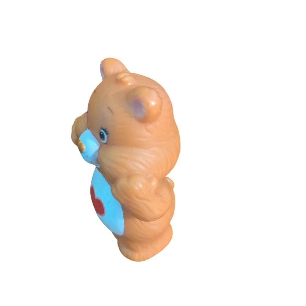 Vintage Care Bears Tenderheart Bear PVC Mini Figure‎ 2 inch Brown 1980s TCFC